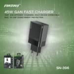 شاحن Snzou PowerCore بقوة 45 واط متعدد الأجهزة بتقنية GaN