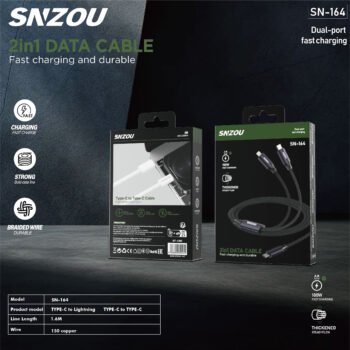 DuoCharge 100W Dual-Port Type-C Cable