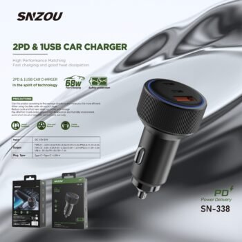HyperCharge 68W 2PD & 1USB Car Charger