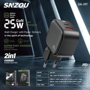 Swift Charge 25W Dual Port USB-C & USB-A Charger